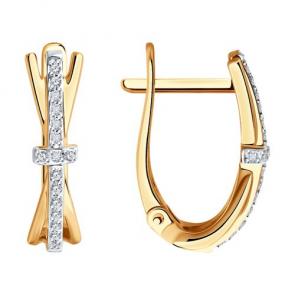 Золотые серьги SOKOLOV с бриллиантом 1022162 фото