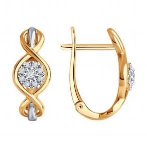 Золотые серьги SOKOLOV с бриллиантом 1022163 фото