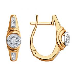 Золотые серьги SOKOLOV с бриллиантом 1022179 фото