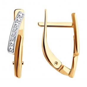 Золотые серьги SOKOLOV с бриллиантом 1022182 фото