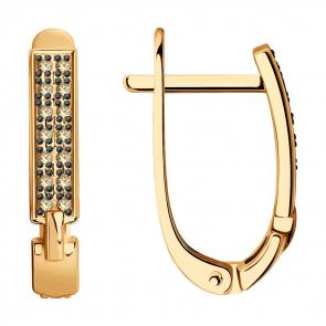 Золотые серьги SOKOLOV с бриллиантом 1022189 фото