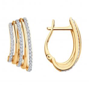 Золотые серьги SOKOLOV с бриллиантом 1022218 фото