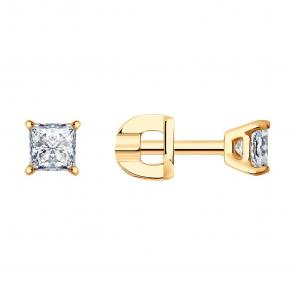 Золотые серьги SOKOLOV с бриллиантом 1022234 фото