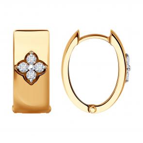 Золотые серьги SOKOLOV с бриллиантом 1022248 фото