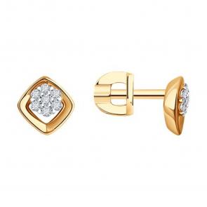 Золотые серьги SOKOLOV с бриллиантом 1022256 фото