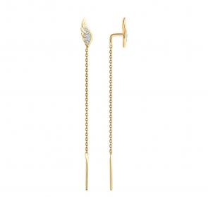 Золотые серьги SOKOLOV с бриллиантом 1022270 фото