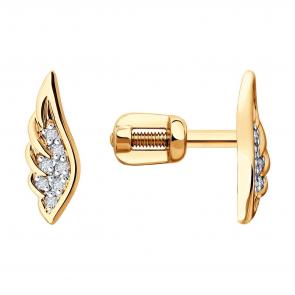 Золотые серьги SOKOLOV с бриллиантом 1022277 фото