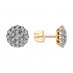 Золотые серьги SOKOLOV с бриллиантом 1022289 фото