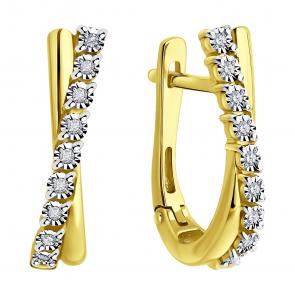 Золотые серьги SOKOLOV с бриллиантом 1022296-2 фото