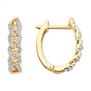 Золотые серьги SOKOLOV с бриллиантом 1022302 фото