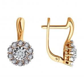 Золотые серьги SOKOLOV с бриллиантом 1022310 фото