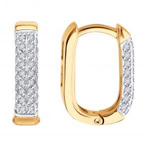 Золотые серьги SOKOLOV с бриллиантом 1022320 фото