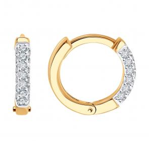 Золотые серьги SOKOLOV с бриллиантом 1022321 фото