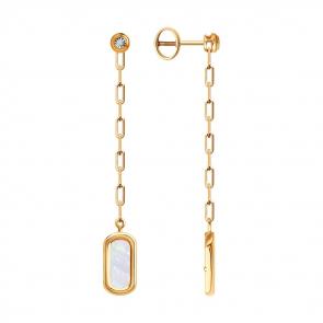 Золотые серьги SOKOLOV с бриллиантом 1022323 фото