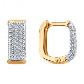 Золотые серьги SOKOLOV с бриллиантом 1022329 фото