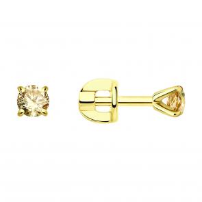 Серьги из лимонного золота SOKOLOV с бриллиантом 1022332-2 фото