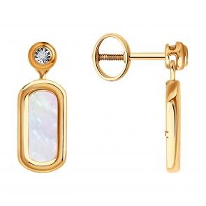 Золотые серьги SOKOLOV с бриллиантом 1022336 фото