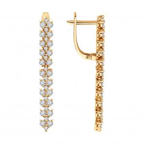 Золотые серьги SOKOLOV с бриллиантом 1022339 фото