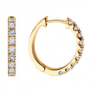 Золотые серьги SOKOLOV с бриллиантом 1022372 фото