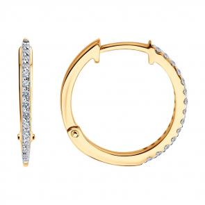 Золотые серьги SOKOLOV с бриллиантом 1022373 фото