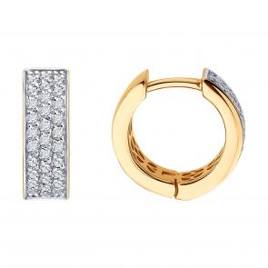 Золотые серьги SOKOLOV с бриллиантом 1022378 фото