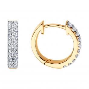 Золотые серьги SOKOLOV с бриллиантом 1022384 фото