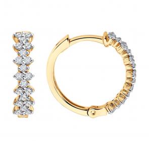 Золотые серьги SOKOLOV с бриллиантом 1022399 фото