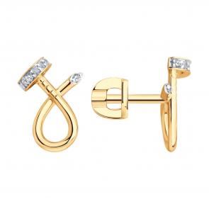 Золотые серьги SOKOLOV с бриллиантом 1022416 фото