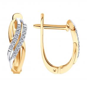 Золотые серьги SOKOLOV с бриллиантом 1022420 фото