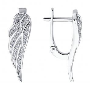 Золотые серьги SOKOLOV с бриллиантом 1022425-3 фото