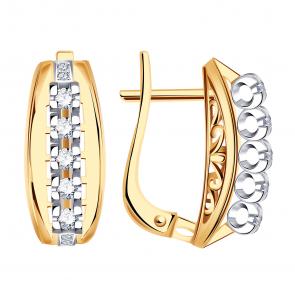 Золотые серьги Александра с бриллиантом 1022425сбк фото