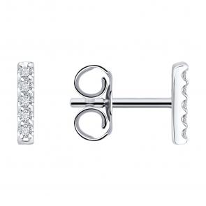 Серьги из белого золота SOKOLOV с бриллиантом выращенным 1022429-3-5 фото