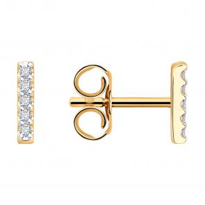 Золотые серьги SOKOLOV с бриллиантом выращенным 1022429-5 фото