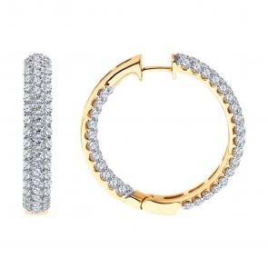 Золотые серьги SOKOLOV с бриллиантом выращенным 1022432-5 фото