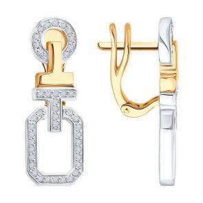 Золотые серьги SOKOLOV с бриллиантом 1022440 фото