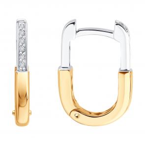 Золотые серьги SOKOLOV с бриллиантом 1022441 фото