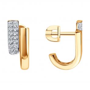 Золотые серьги SOKOLOV с бриллиантом 1022442 фото