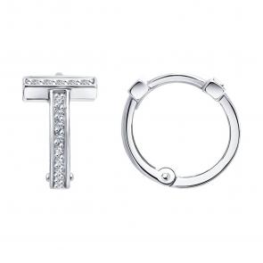 Золотые серьги SOKOLOV с бриллиантом 1022446-3 фото