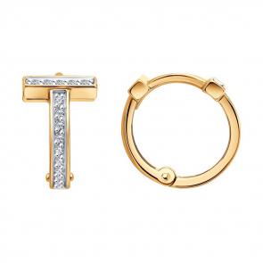 Золотые серьги SOKOLOV с бриллиантом 1022446 фото