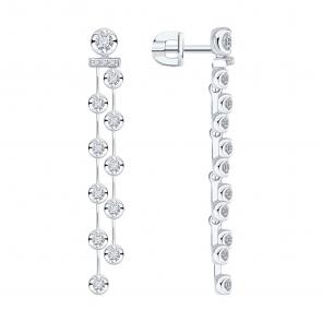 Золотые серьги SOKOLOV с бриллиантом выращенным 1022459-3-5 фото