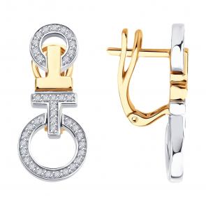 Золотые серьги SOKOLOV с бриллиантом 1022473 фото