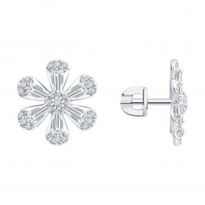 Золотые серьги SOKOLOV с бриллиантом выращенным 1022484-3-5 фото