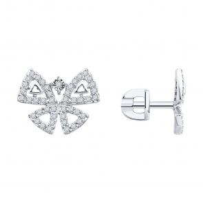 Золотые серьги SOKOLOV с бриллиантом 1022495-3 фото