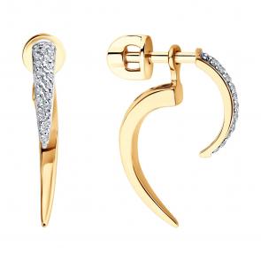 Золотые серьги-трансформеры SOKOLOV с бриллиантами 1022498 фото