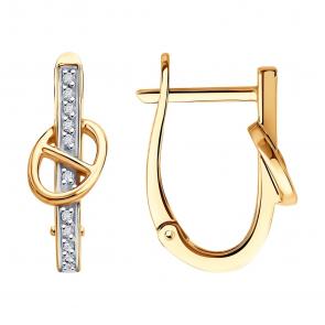 Золотые серьги SOKOLOV с бриллиантом 1022500 фото