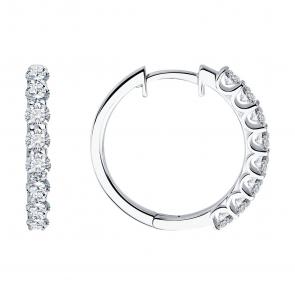 Золотые серьги SOKOLOV с бриллиантом выращенным 1022505-3-5 фото