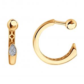 Золотые серьги SOKOLOV с бриллиантом 1022507 фото