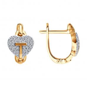 Золотые серьги SOKOLOV с бриллиантом 1022508 фото