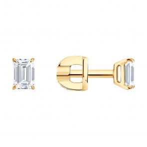 Золотые серьги SOKOLOV с бриллиантом выращенным 1022509-5 фото