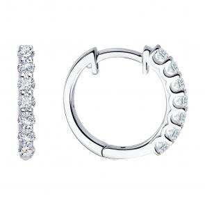 Золотые серьги SOKOLOV с бриллиантом выращенным 1022510-3-5 фото